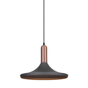 Pendul Lusty 1xE27 metal gri/cupru Italux