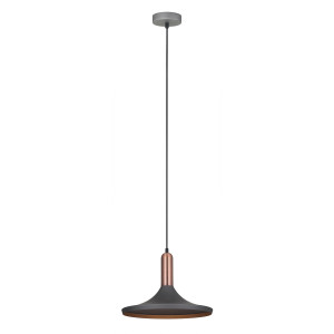 Pendul Lusty 1xE27 metal gri/cupru Italux