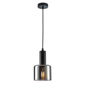 Pendul Santia 1xE27 metal/sticla negru Italux