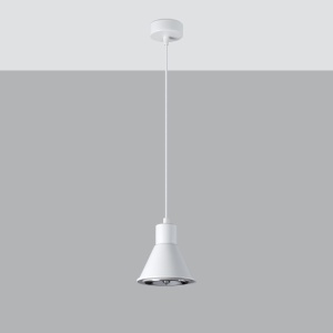 Pendul Taleja 1xES111 metal alb conic - Img 2