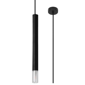 Pendul Wezyr 1xG9 metal/sticla negru tubular