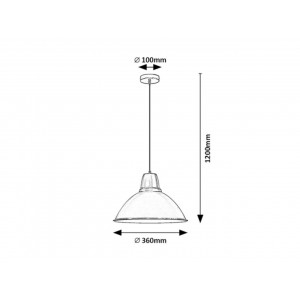 Pendul Wilbour 1xE27 metal negru/alb Rabalux