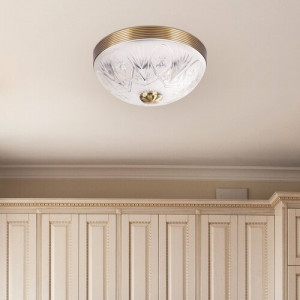 Plafoniera Annabella 2xE27 metal/sticla bronz/alb Rabalux