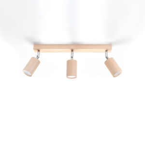 Plafoniera Berg 3xGU10 lemn natural wood tubular - Img 2
