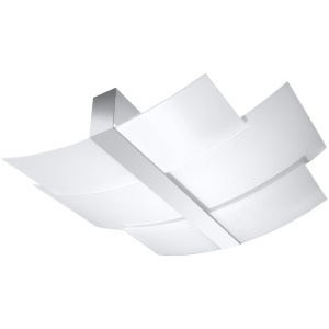 Plafoniera Celia 3xE27 metal/sticla alb/crom rectangular