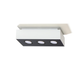 Plafoniera Mono 3xGU10 metal alb/negru rectangular - Img 2