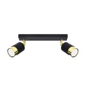 Plafoniera Nero 2xGU10 metal negru/auriu tubular