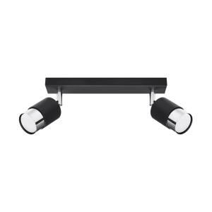 Plafoniera Nero 2xGU10 metal negru/crom tubular