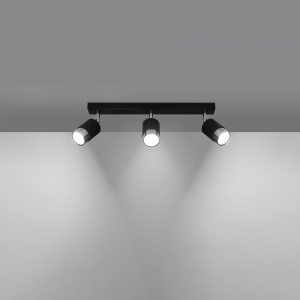 Plafoniera Nero 3xGU10 metal negru/crom tubular - Img 3
