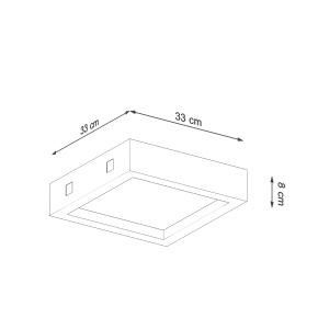 Plafoniera Riza LED 3000K 1600lm ciment/sticla gri patrat - Img 4