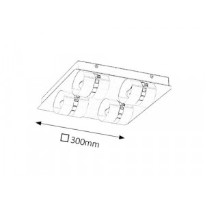 Plafoniera Tony LED 20W metal/acril crom/alb Rabalux