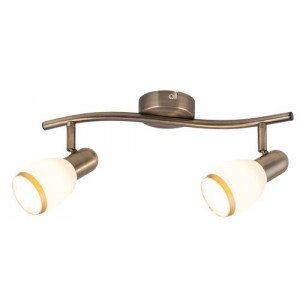 Spot bara Elite 2xE14 metal/sticla bronz/alb Rabalux