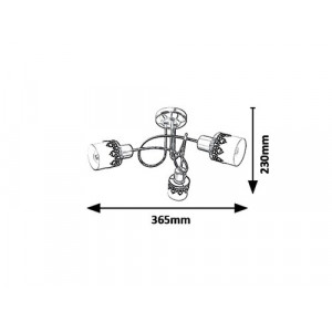 Spot bara Lacey 3xE14 metal/sticla negru/alb Rabalux