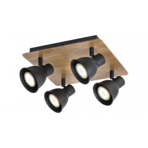 Spot bara Mac 4xGU10 metal fag/negru Rabalux