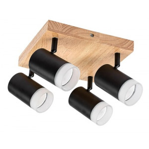 Spot bara Toras 4xGU10 metal/lemn stejar/negru Rabalux