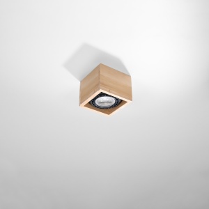 Spot Quatro 1xGU10 lemn natural wood patrat - Img 2