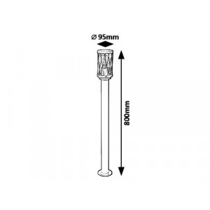 Stalp exterior Budapest 1xE27 metal/acril maro Rabalux