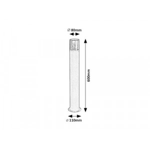 Stalp exterior Teplice 1xE27 metal/acril negru/fumuriu Rabalux