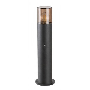 Stalp exterior Teplice 1xE27 metal/acril negru/fumuriu Rabalux