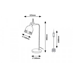 Veioza Flint 1xE14 acril negru Rabalux