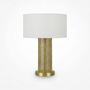 Veioza Impressive 1xE27 metal/textil auriu/alb Maytoni