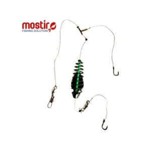 Montura Mostiro arc vopsit cu teu, plumb lateral si fir textil (2 ace)