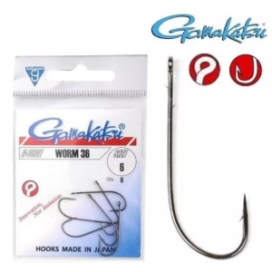 Carlige Gamakatsu Worm 36, Black (6 buc.)