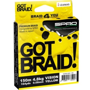 Fir textil SPRO Got Braid!, Vision Yellow, 150 m