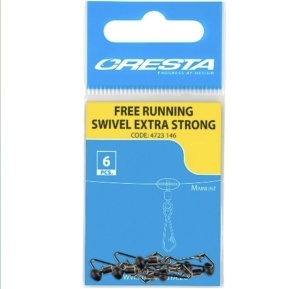 Vartej cu margea culisanta si agrafa Cresta Free Running Swivel Extra Strong (6 buc.)