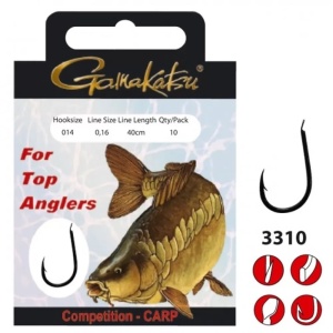Carlige legate Gamakatsu BKS 3310B Carp (10 buc.)