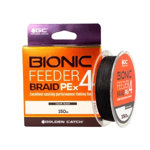 Fir textil Sinking Golden Catch Bionic Feeder PeX4, Negru, 150 m