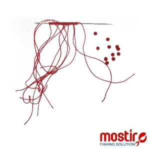 Opritoare Mostiro fir textil si bilute mini pe ac (6 buc.)