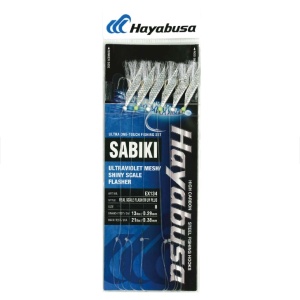 Taparine Hayabusa Sabiki Real Scale Ultraviolet UV Flasher, Makerel Skin (5 buc.)