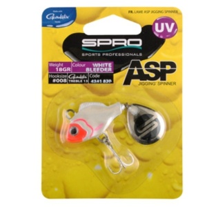 Lingurita Spinnertail SPRO ASP Spinner UV, White Bleeder