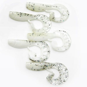 Twistere Profi Blinker Zandertail, Krystal Weiss, 10 cm (5 buc.)