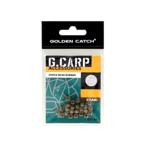 Bilute anti-soc Golden Catch G.Carp Shock Bead Rubber, Khaki (24 buc.)
