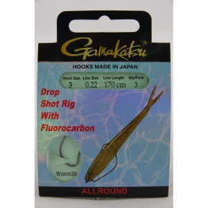 Carlige legate Gamakatsu BKD Drop Shot Rig W39 (3 buc.)