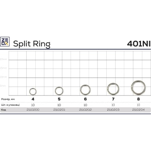 Inele despicate ZEOX Split Ring 401NI (10 buc.) - Img 3