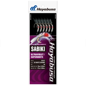 Taparine scrumbie Hayabusa Sabiki Ultraviolet UV Superwhite (6 buc.)
