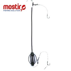 Montura Mostiro Momitor in line tip bomba vopsita cu tija, arc interior si fir textil (2 ace)