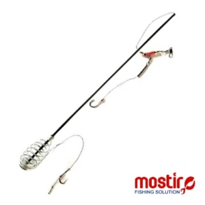 Montura Mostiro tip arc cu tija, fir textil si fir de par (2 ace)