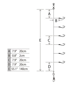 Taparine stavride Hayabusa Smelt Sabiki UV Twist Skin Branch Bouncer (6 carlige) - Img 3