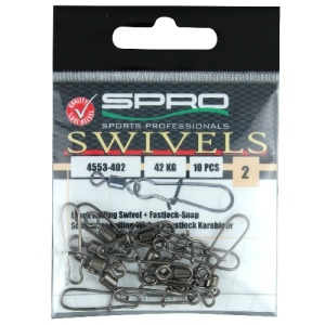 Vartej cilindric cu agrafa rapida SPRO Rolling Swivel Fast Lock Snap (10 buc.)