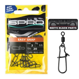 Agrafa cu vartej cilindrica SPRO Easy Snap, Matt Black