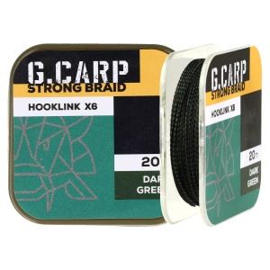 Fir textil pentru forfac Golden Catch G.Carp Strong Braid Hooklink X6, Dark Green