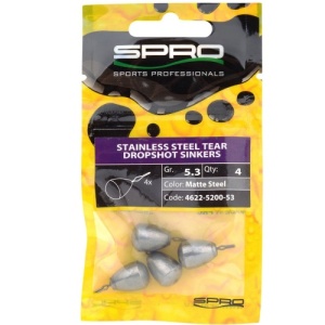 Plumn SPRO Stainless Steel Tear Dropshot Sinkers (4 buc.)