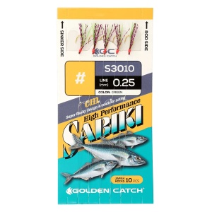 Taparine Sabiki Golden Catch S3010, Verde (10 carlige)