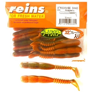Twistere Reins Rockvibe Shad Red Frog (Akagaeru), 7.6 cm (3")