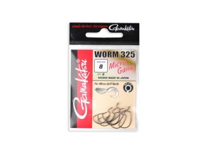 Carlige Gamakatsu Worm 325 Micro Game NS, Black (8 buc.)
