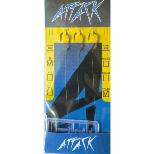 Carlige legate Attack Feeder Rig with Loop end (3 buc.)